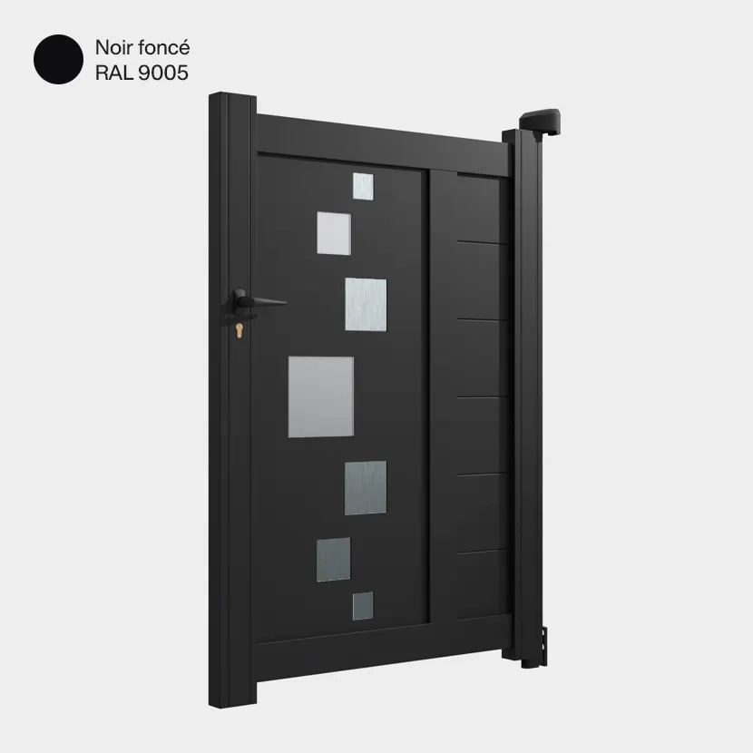 Portillon aluminium: Portillon Strasbourg Noir fonce RAL 9005