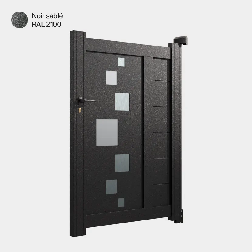 Portillon aluminium: Portillon Strasbourg Noir sable RAL 2100
