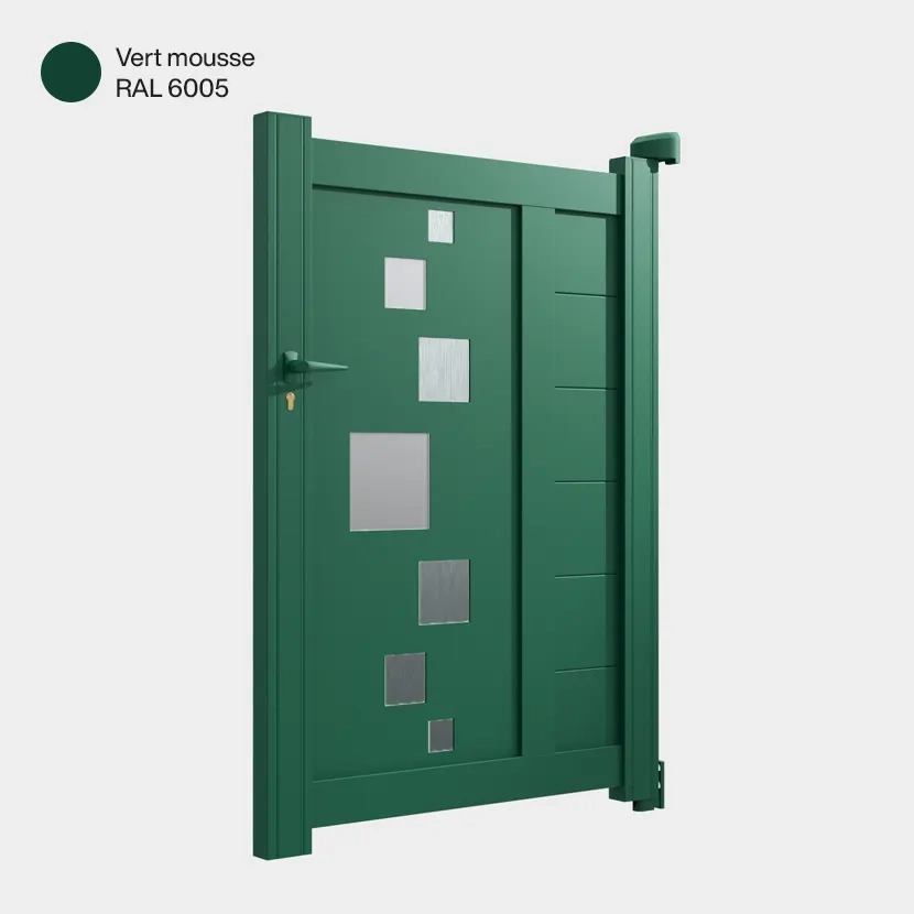 Portillon aluminium: Portillon Strasbourg Vert Mousse RAL 6005