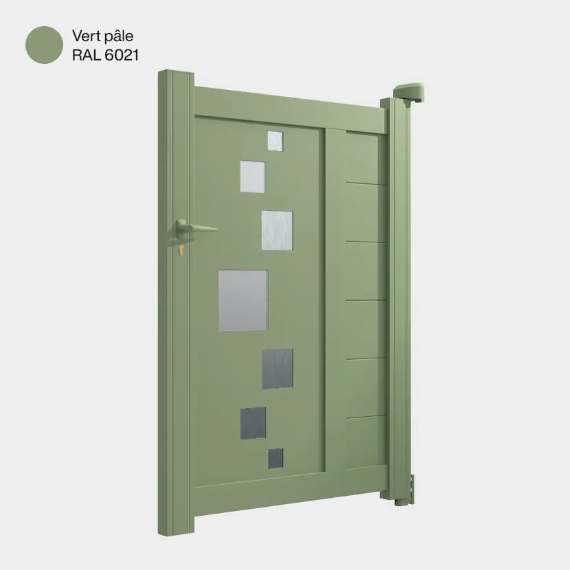 Portillon aluminium: Portillon Strasbourg Vert pale RAL 6021