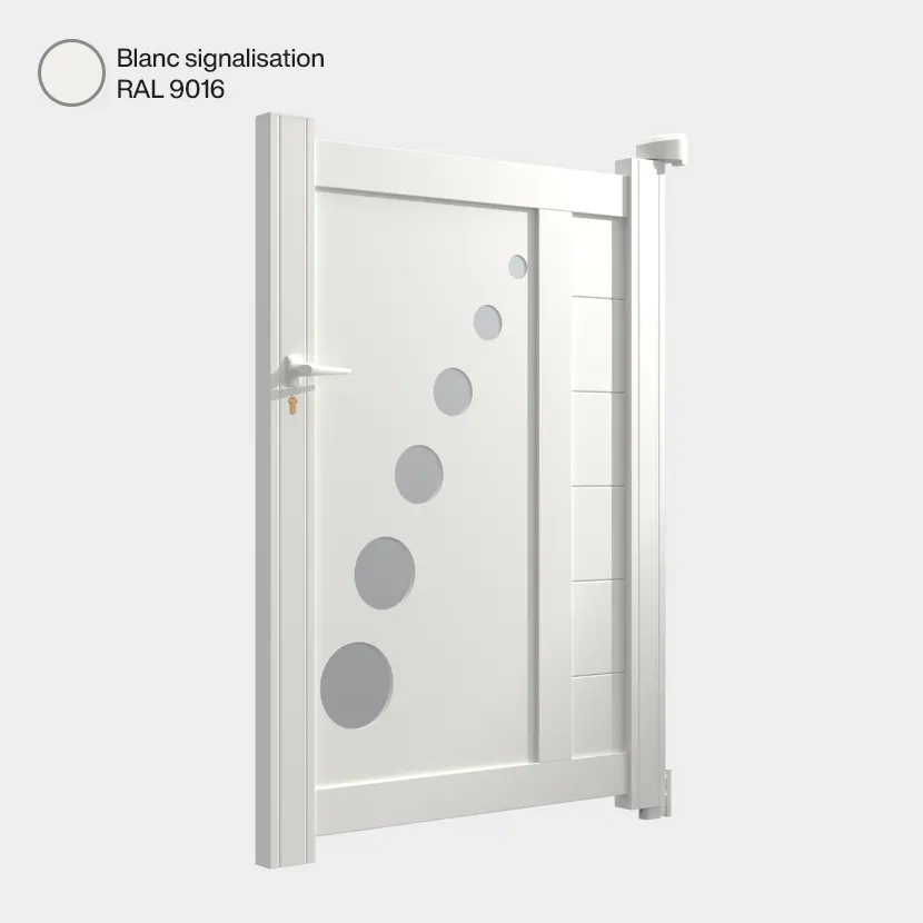 Portillon aluminium: Portillon Toulouse Blanc signalisation RAL 9016