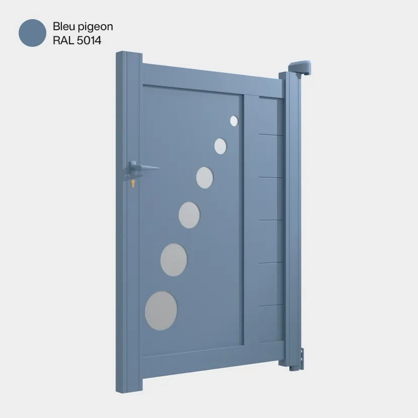Portillon aluminium: Portillon Toulouse Bleu pigeon RAL 5014