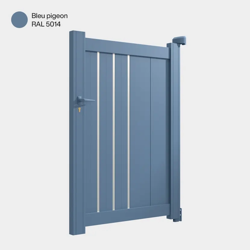 Portillon aluminium: Portillon Venise Bleu pigeon RAL 5014
