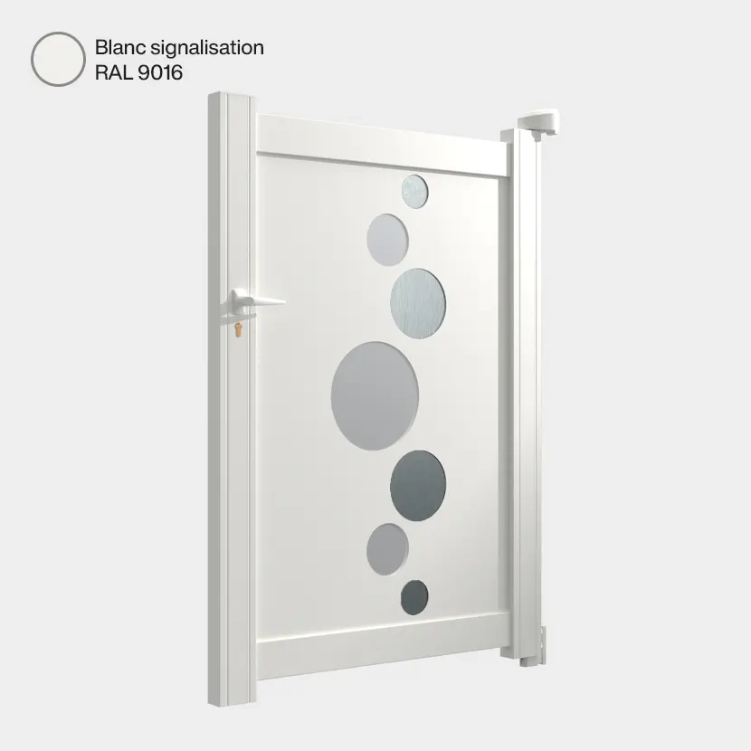 Portillon aluminium: Portillon Vitoria Blanc signalisation RAL 9016