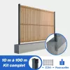 Kit grillage rigide poteaux à clip EKLIPS® avec occultation bois (Ø4/5mm)