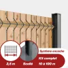 Kit grillage rigide poteau H renforcé avec occultation bois (Ø4/5mm)