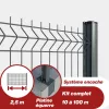 Kit grillage rigide poteaux H renforcés sur platines équerres (Ø 4/5mm)