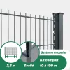 Grillage rigide : Kit de grillage rigide double fil - pose scellée
