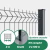 Grillage rigide : Kit de grillage rigide Poteau H - pose scellée