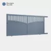Portail aluminium: Portail coulissant Foca Bleu pigeon RAL 5014