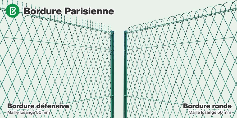 Grillage rigide : Différence entre une bordure parisienne défensive et bordure parisienne ronde
