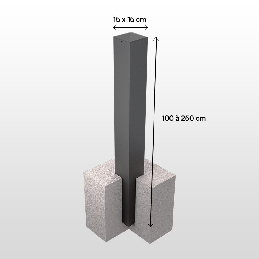 Portillon : Poteau a sceller pour portillon aluminium